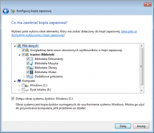 Средство резервного копирования Windows 7
