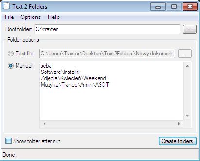 Text2Folders