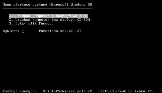 Загрузочная дискета Windows 98