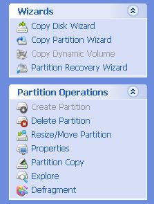 EASEUS Partition Master: операции с разделами