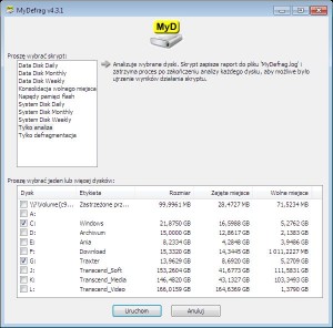 MyDefrag - расширенный дефрагментатор диска